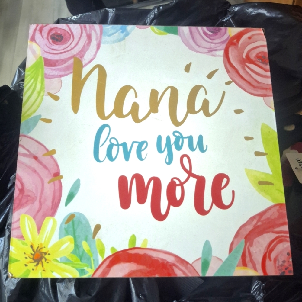 Floral 'Nana Love You More' Wall Art